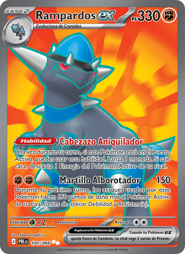 Rampardos ex, carta 100 de Oscuridad Absoluta