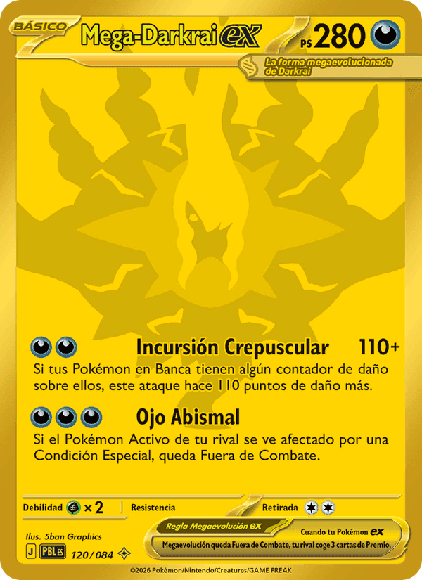 Mega-Darkrai ex, carta 120 de Oscuridad Absoluta