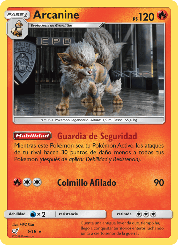 Arcanine, carta 6 de Detective Pikachu
