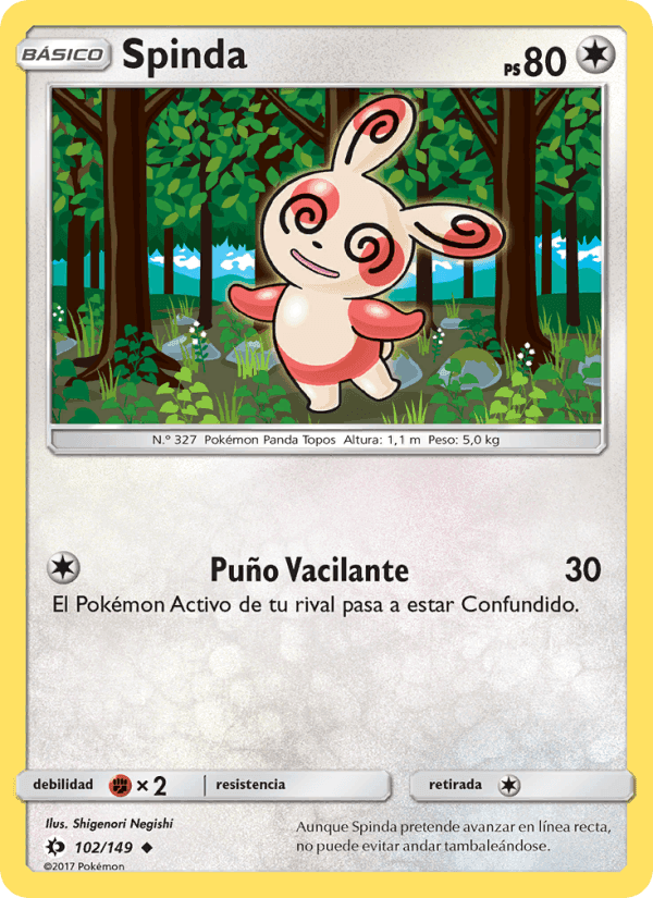 Spinda, card 102 from Sol y Luna