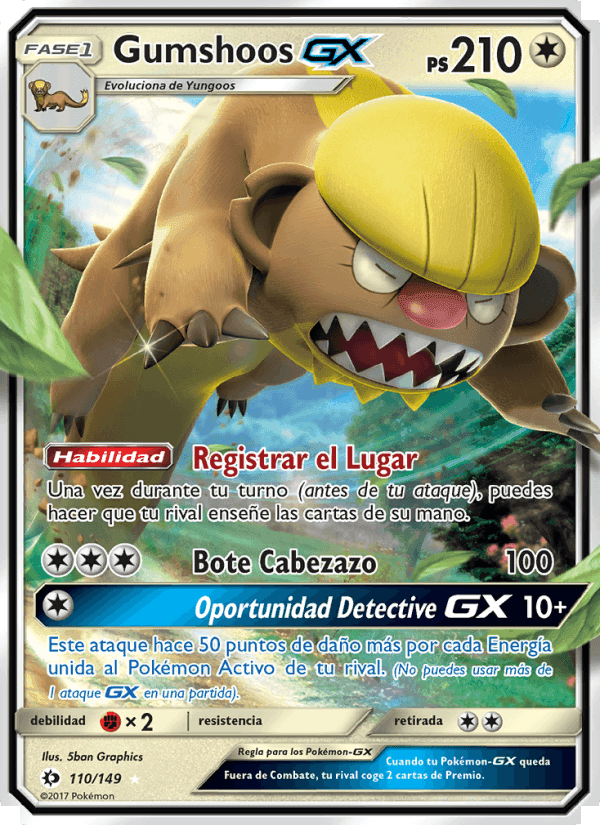 Gumshoos GX, carta 110 de Sol y Luna