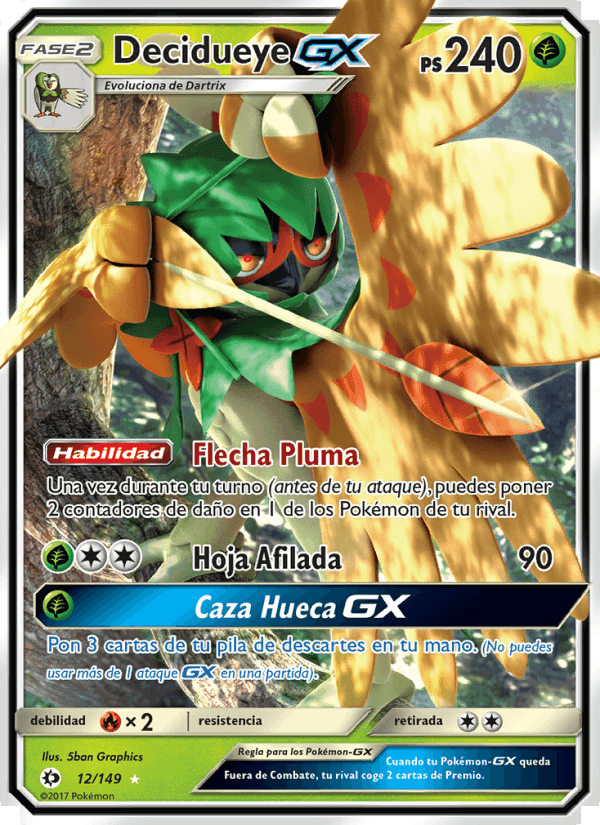 Decidueye GX, carte 12 de Sol y Luna