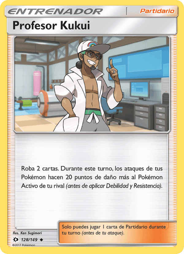 Profesor Kukui, card 128 from Sol y Luna