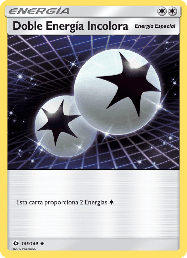 Doble Energía Incolora, carta 136 de Sol y Luna