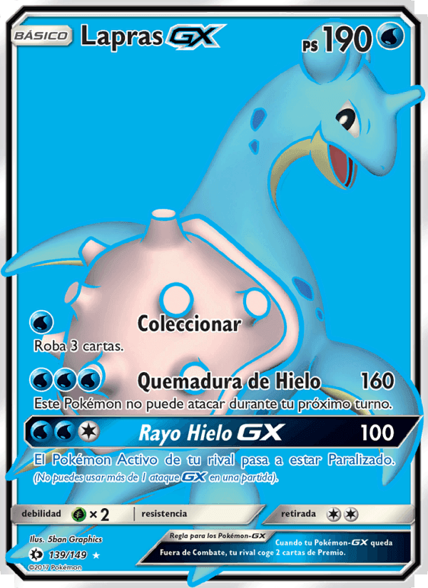 Lapras GX, carta 139 de Sol y Luna