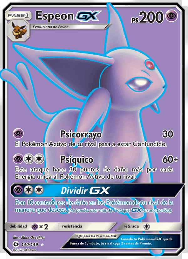 Espeon GX, card 140 from Sol y Luna