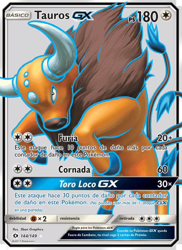 Tauros GX, carta 144 di Sol y Luna