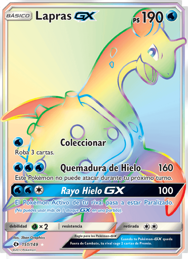 Lapras GX, carta 151 di Sol y Luna