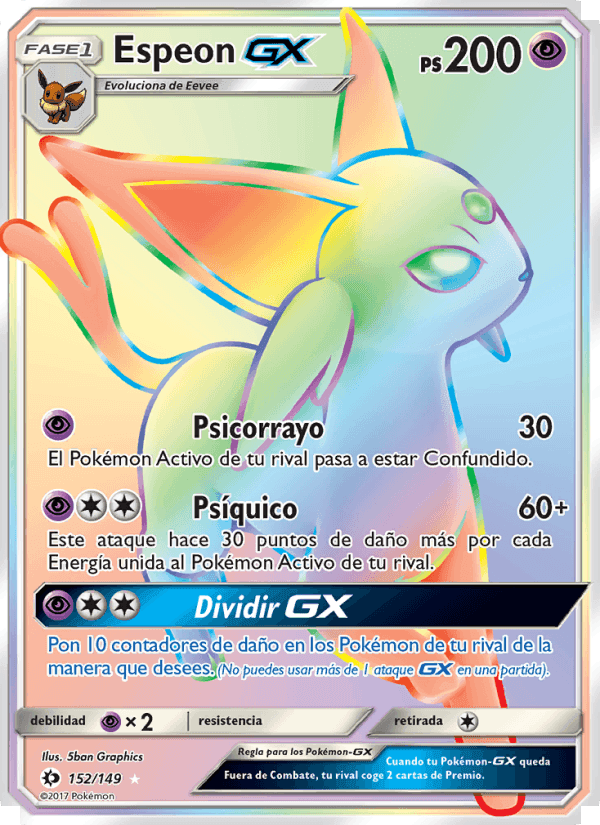 Espeon GX, card 152 from Sol y Luna
