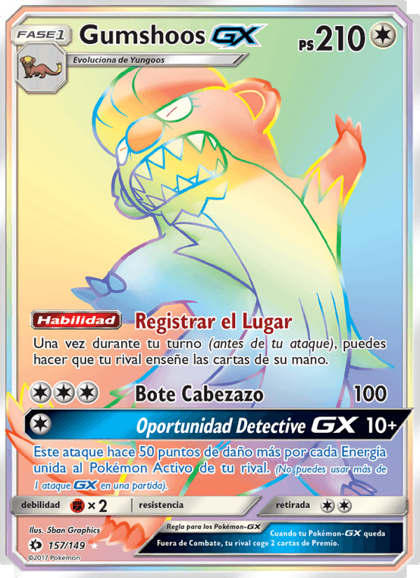 Gumshoos GX, carte 157 de Sol y Luna