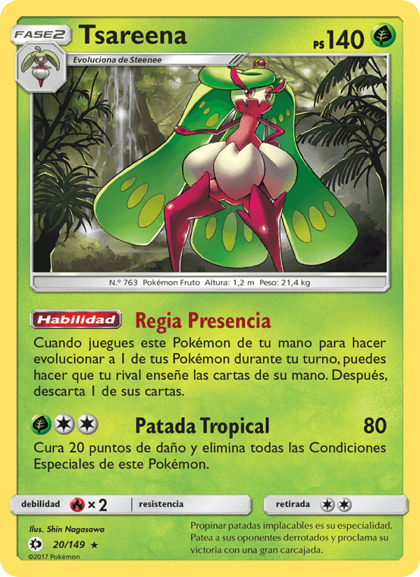 Tsareena, carte 20 de Sol y Luna