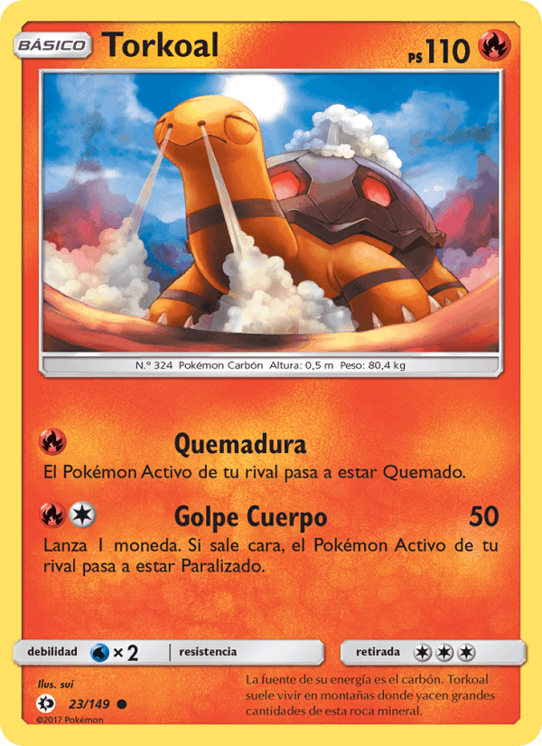 Torkoal, carte 23 de Sol y Luna
