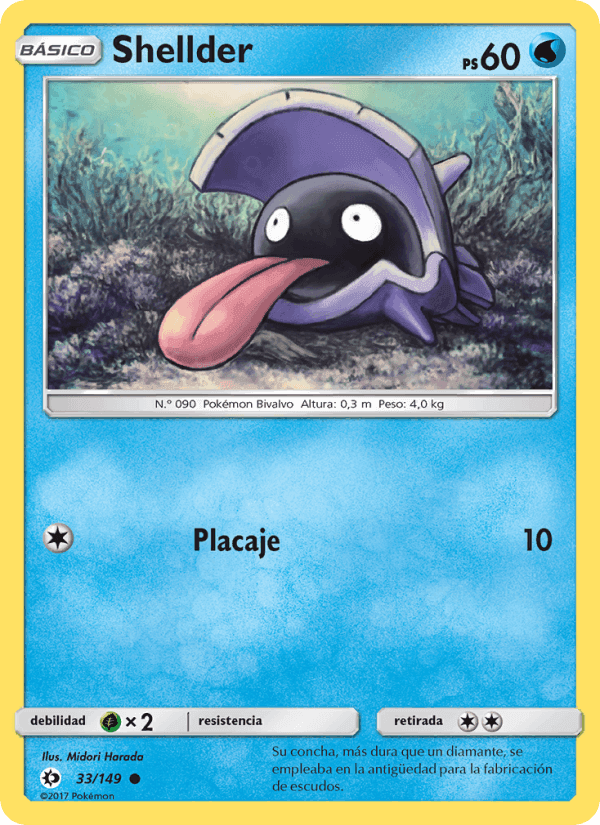 Shellder, carte 33 de Sol y Luna