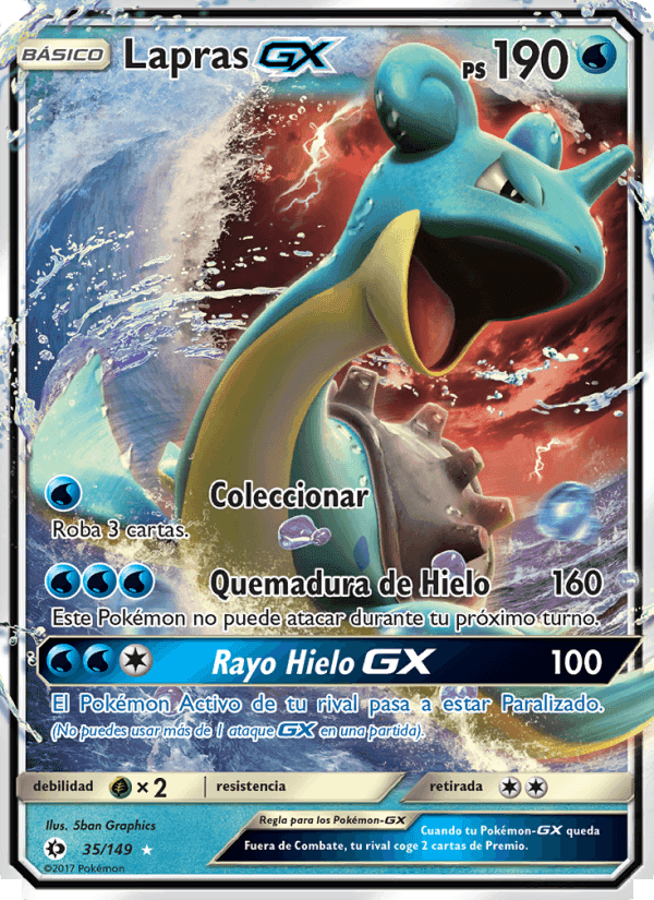 Lapras GX, carta 35 de Sol y Luna