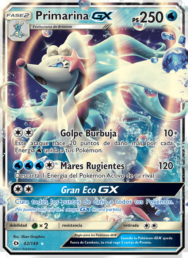 Primarina GX, carta 42 de Sol y Luna