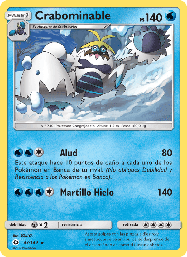 Crabominable, carta 43 de Sol y Luna