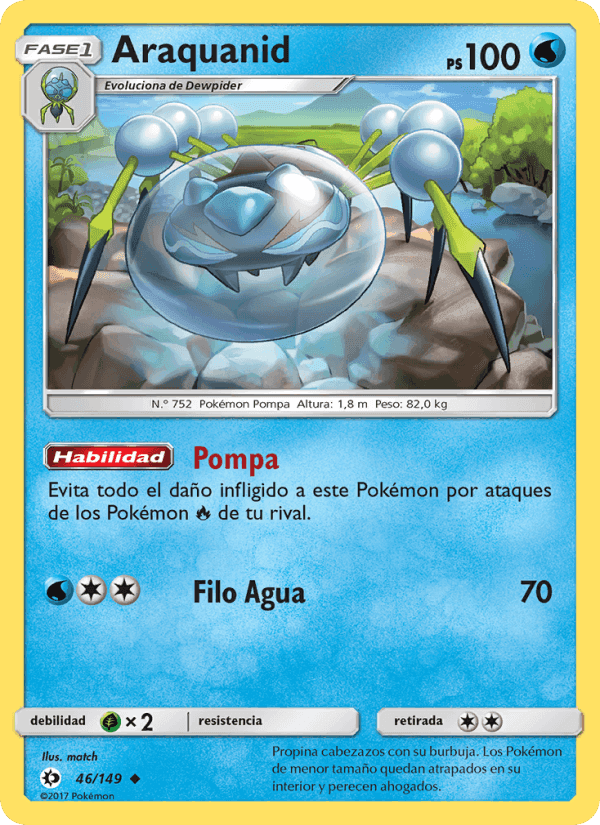 Araquanid, card 46 from Sol y Luna