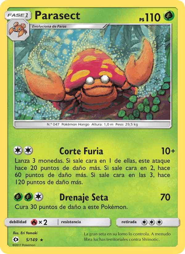 Parasect, card 5 from Sol y Luna
