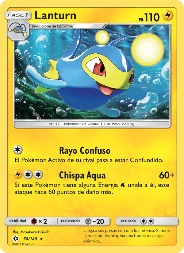 Lanturn, carte 50 de Sol y Luna