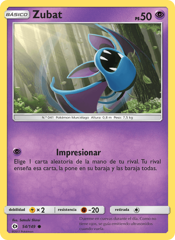 Zubat, carte 54 de Sol y Luna