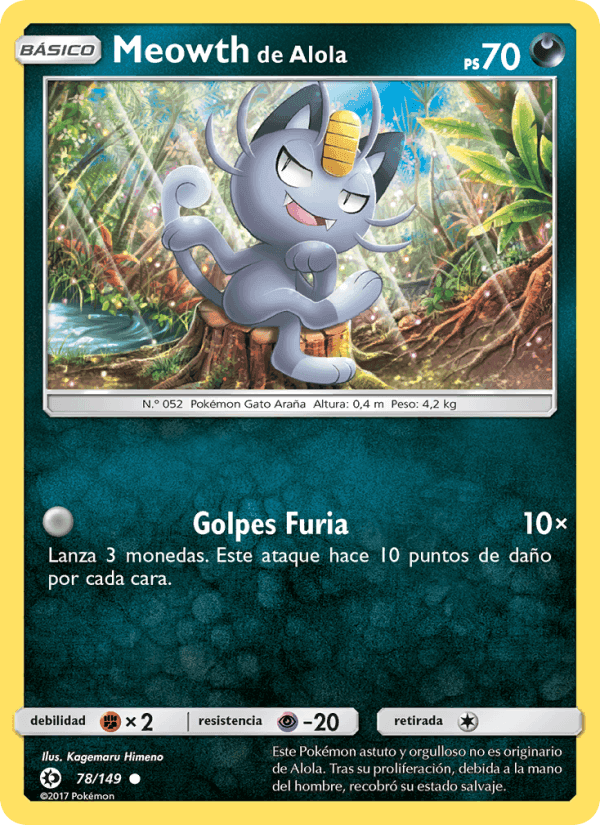 Meowth de Alola, carte 78 de Sol y Luna