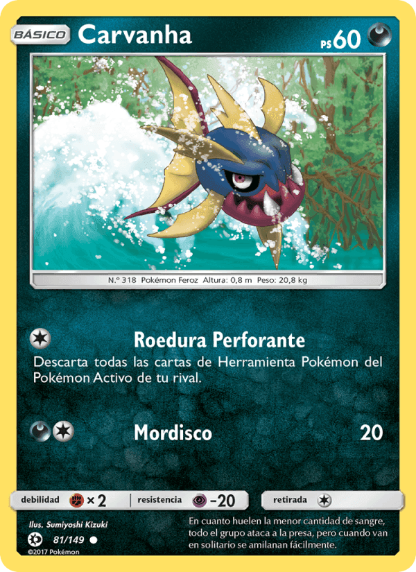 Carvanha, card 81 from Sol y Luna