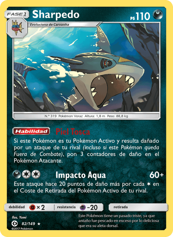 Sharpedo, carta 82 de Sol y Luna