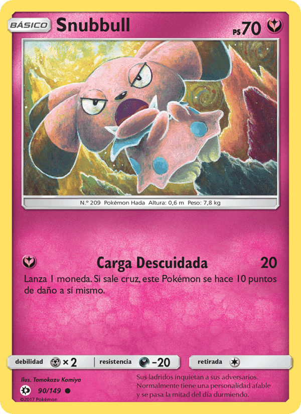 Snubbull, card 90 from Sol y Luna