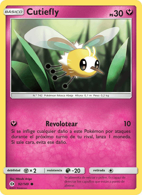 Cutiefly, card 92 from Sol y Luna