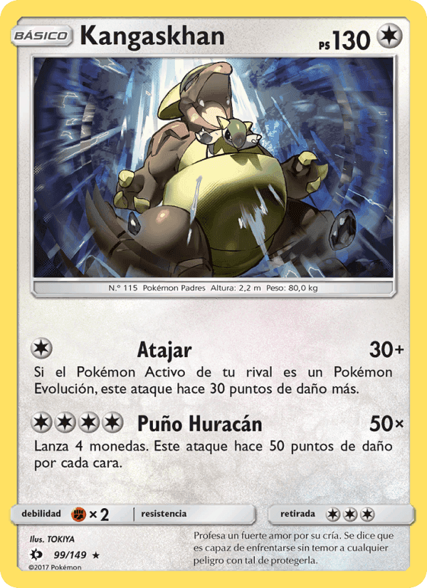 Kangaskhan, card 99 from Sol y Luna