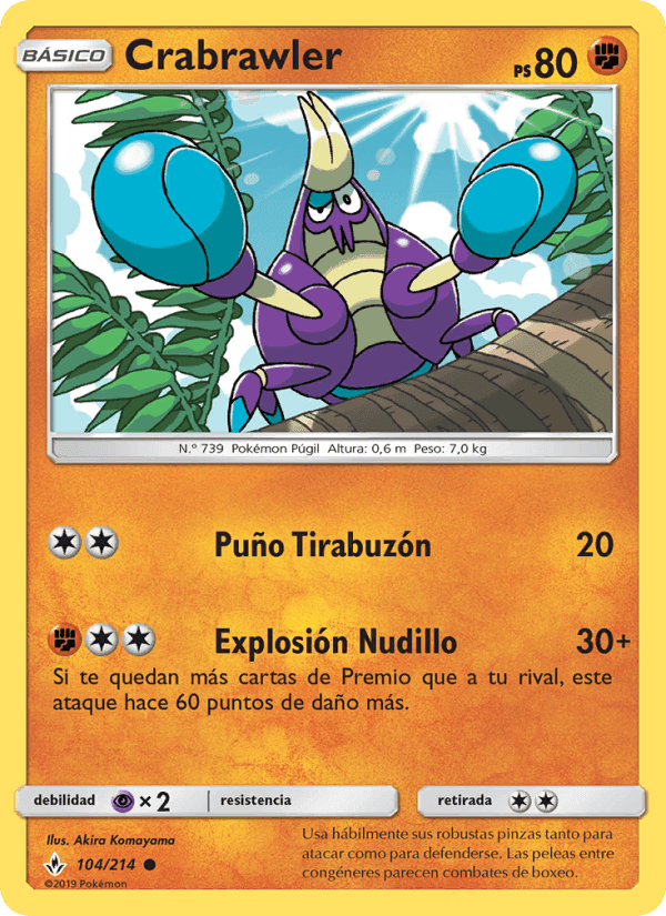 Crabrawler, card 104 from Vínculos Indestructibles