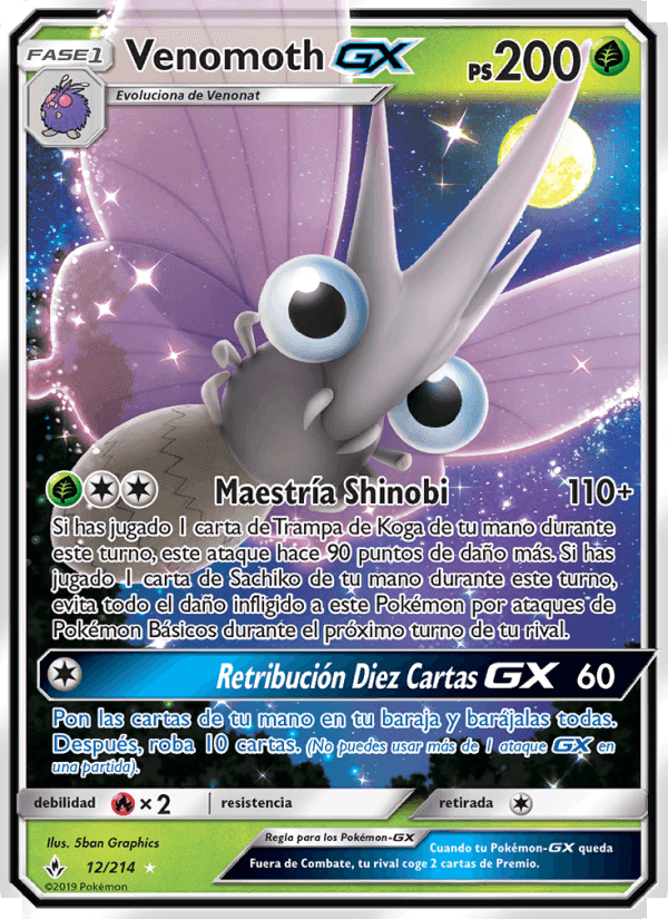 Venomoth GX, carta 12 di Vínculos Indestructibles