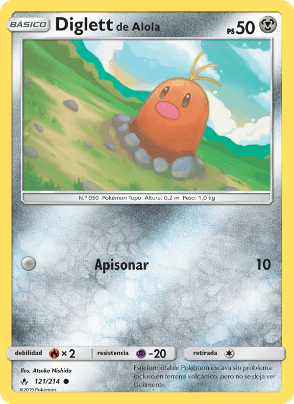 Diglett de Alola, carta 121 de Vínculos Indestructibles
