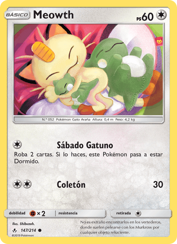 Meowth, carta 147 de Vínculos Indestructibles