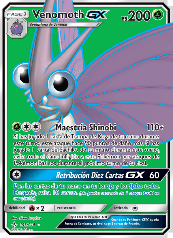 Venomoth GX, carta 193 de Vínculos Indestructibles