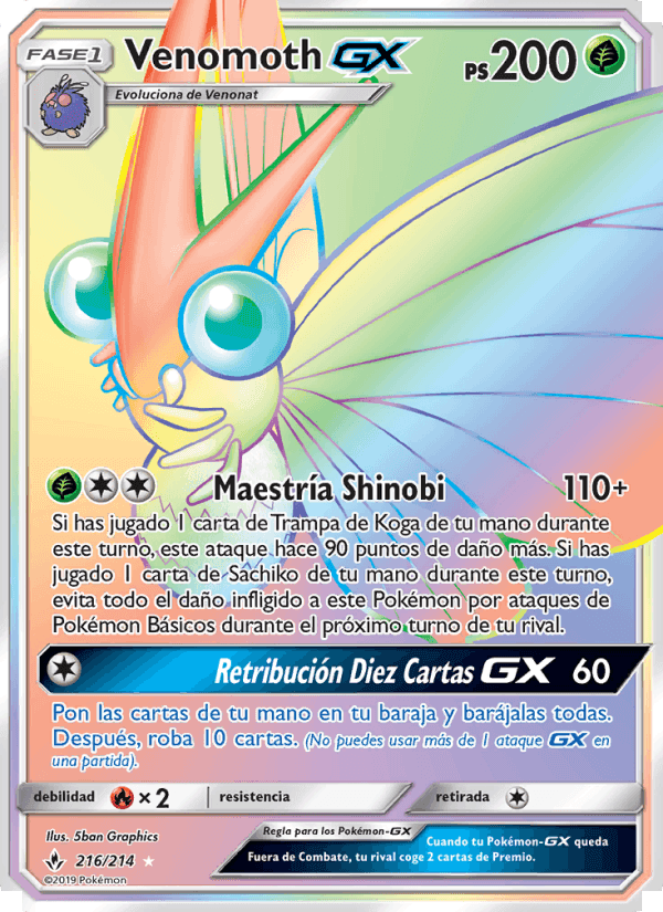 Venomoth GX, carta 216 de Vínculos Indestructibles