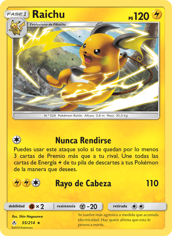 Raichu, carta 55 de Vínculos Indestructibles