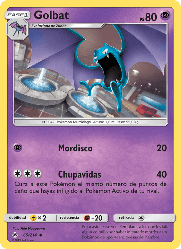 Golbat, card 65 from Vínculos Indestructibles