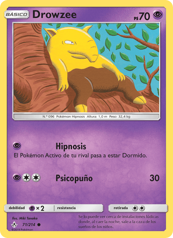 Drowzee, card 71 from Vínculos Indestructibles