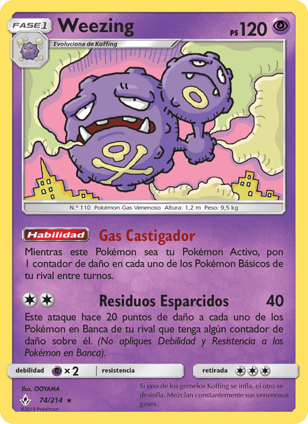 Weezing, carta 74 de Vínculos Indestructibles