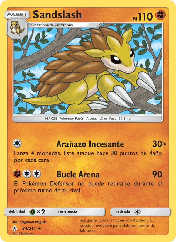 Sandslash, carta 84 de Vínculos Indestructibles
