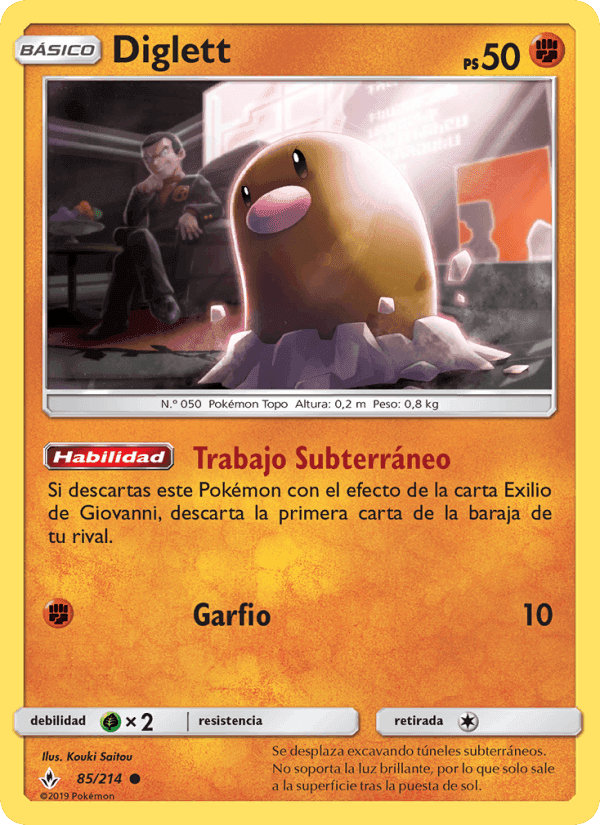 Diglett, card 85 from Vínculos Indestructibles