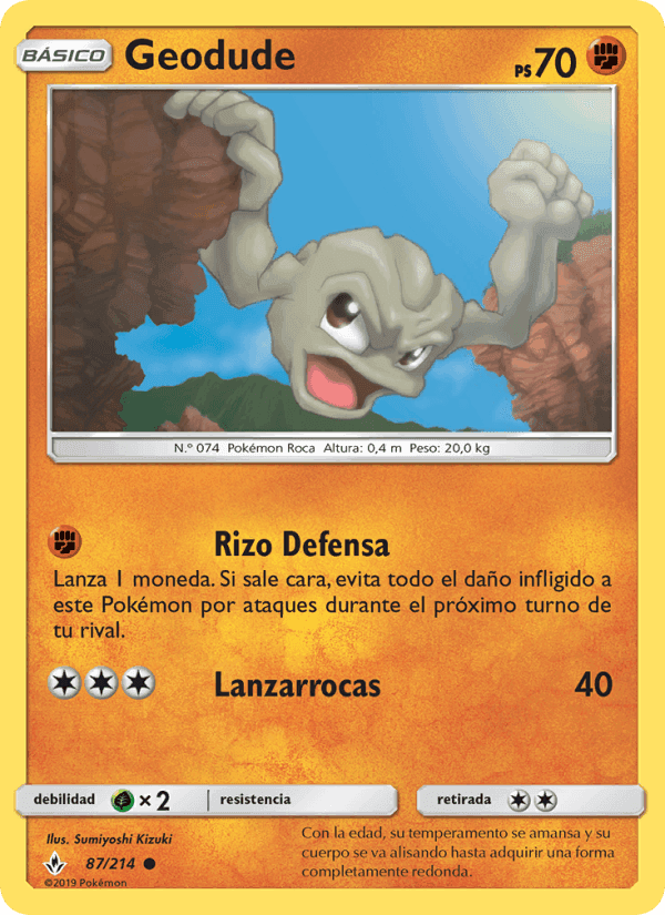 Geodude, card 87 from Vínculos Indestructibles
