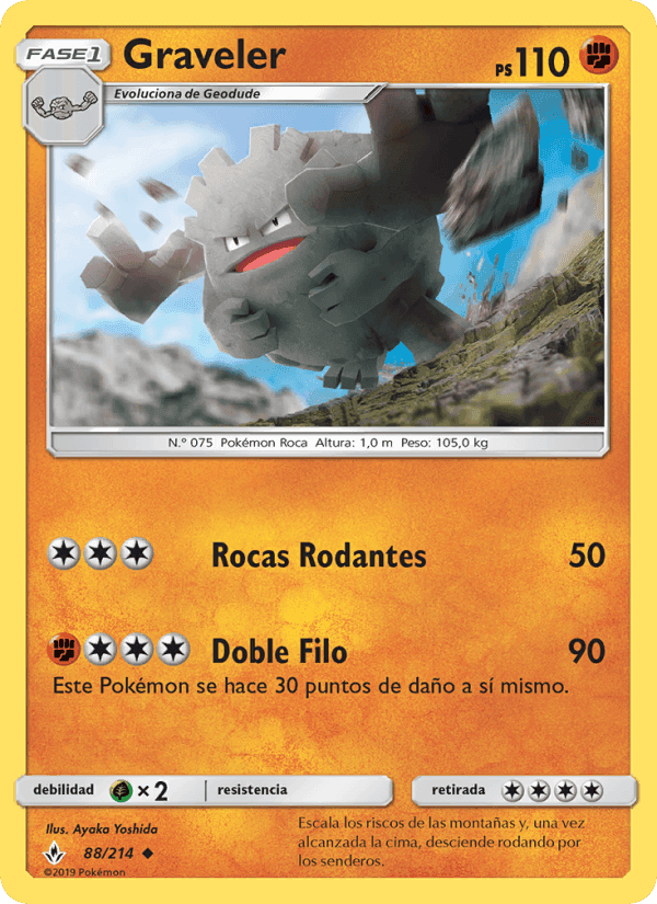 Graveler, card 88 from Vínculos Indestructibles