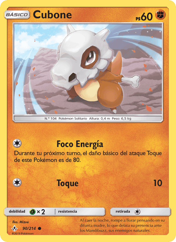 Cubone, carta 90 de Vínculos Indestructibles