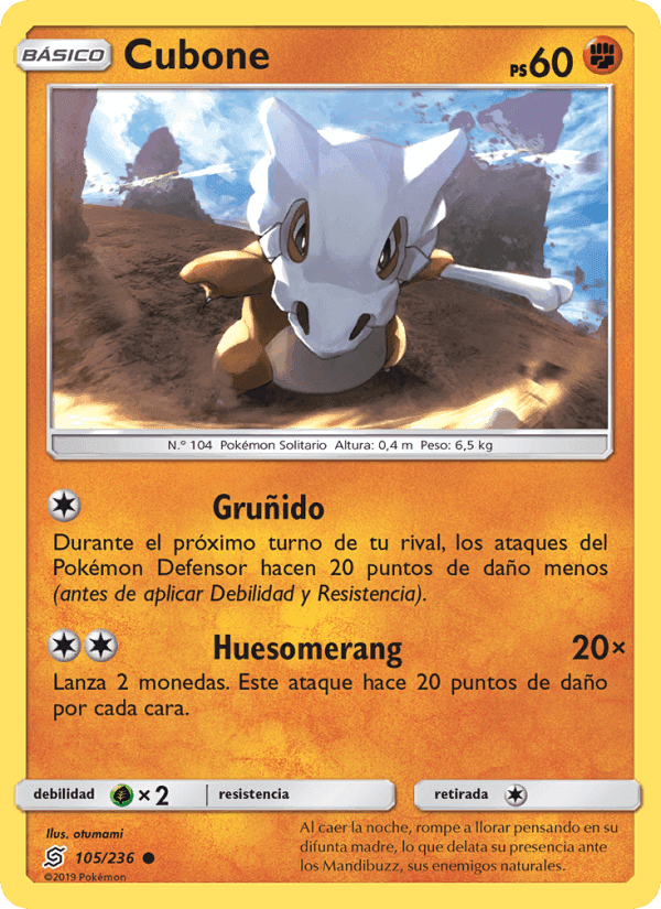 Cubone, carta 105 di Mentes Unidas