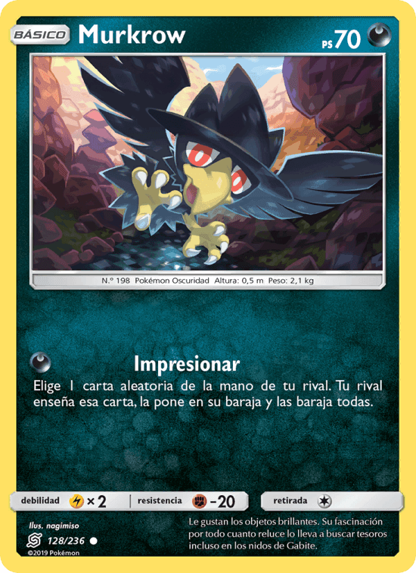 Murkrow, carta 128 de Mentes Unidas