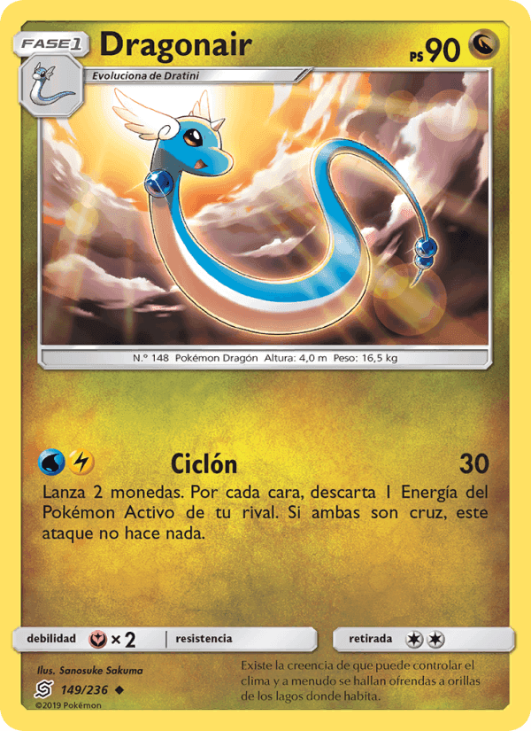 Dragonair, card 149 from Mentes Unidas