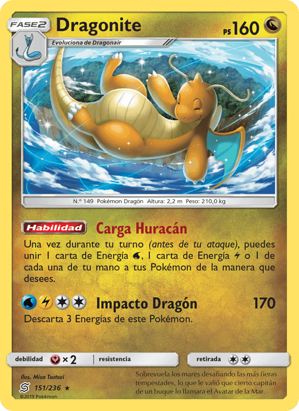 Dragonite, carta 151 de Mentes Unidas