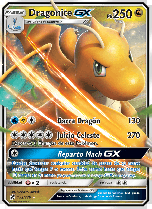 Dragonite GX, carta 152 de Mentes Unidas